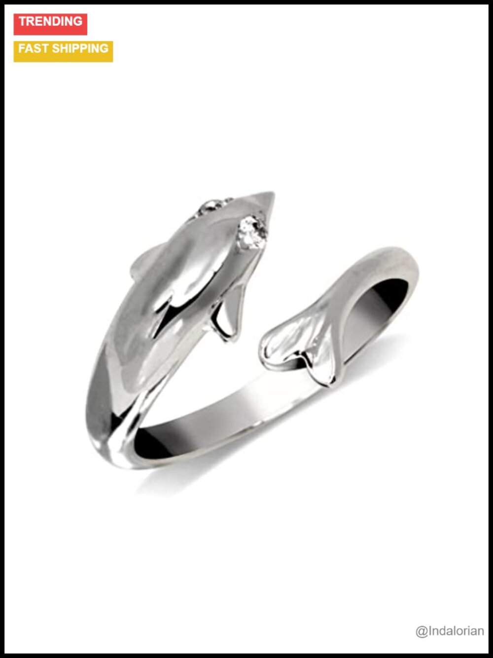 Solid 10K Gold Dolphin Toe Ring Adjustable